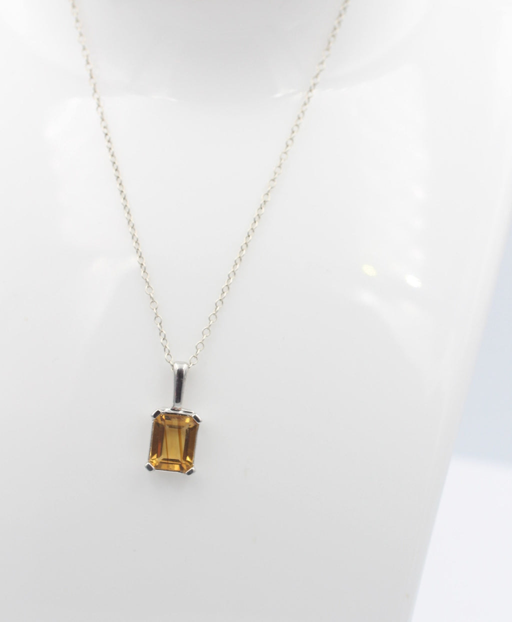 Edler 3,50 Carat Citrin Anhänger 925 Silber  goldgelber Edelstein