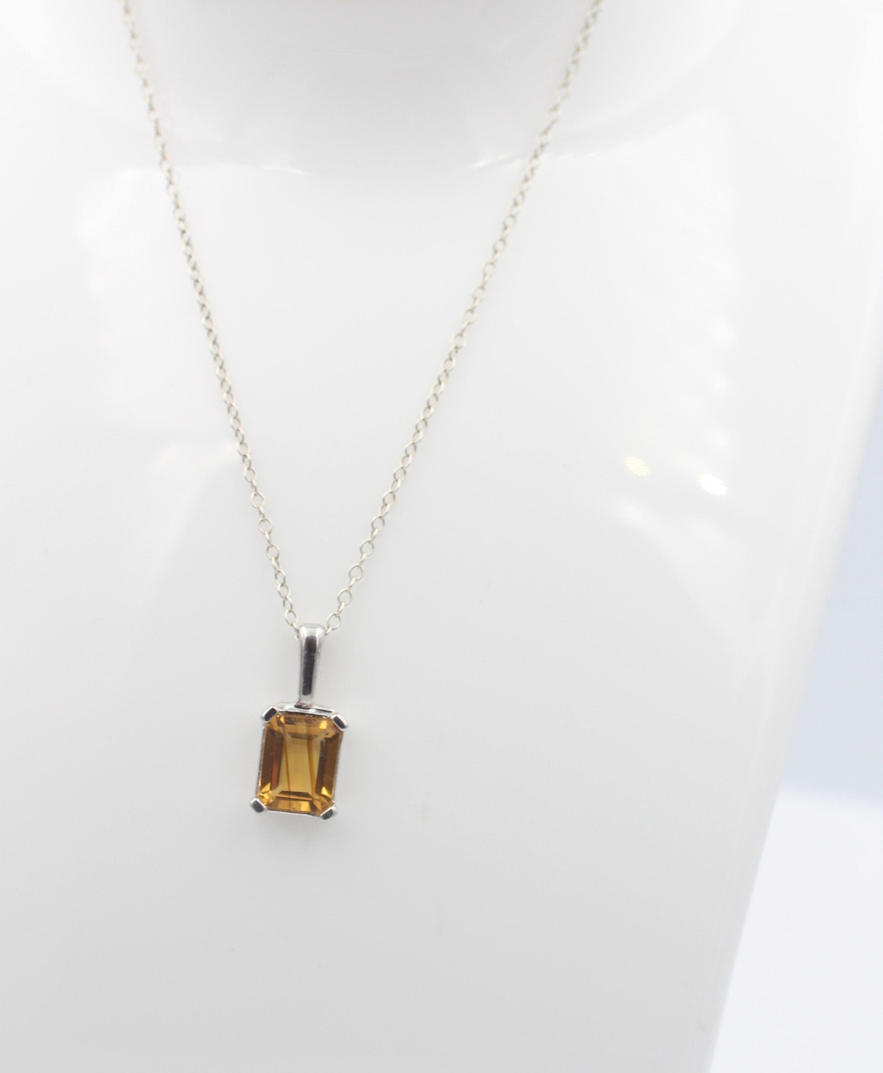 Edler 3,50 Carat Citrin Anhänger 925 Silber  goldgelber Edelstein