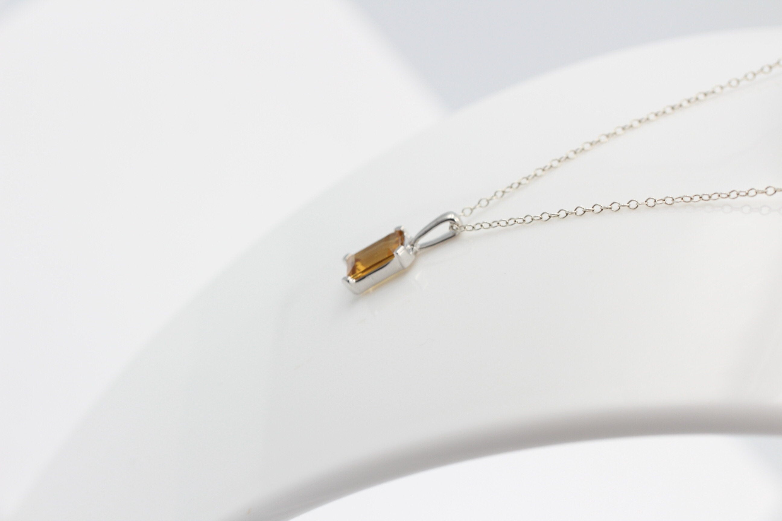 Edler 3,50 Carat Citrin Anhänger 925 Silber  goldgelber Edelstein