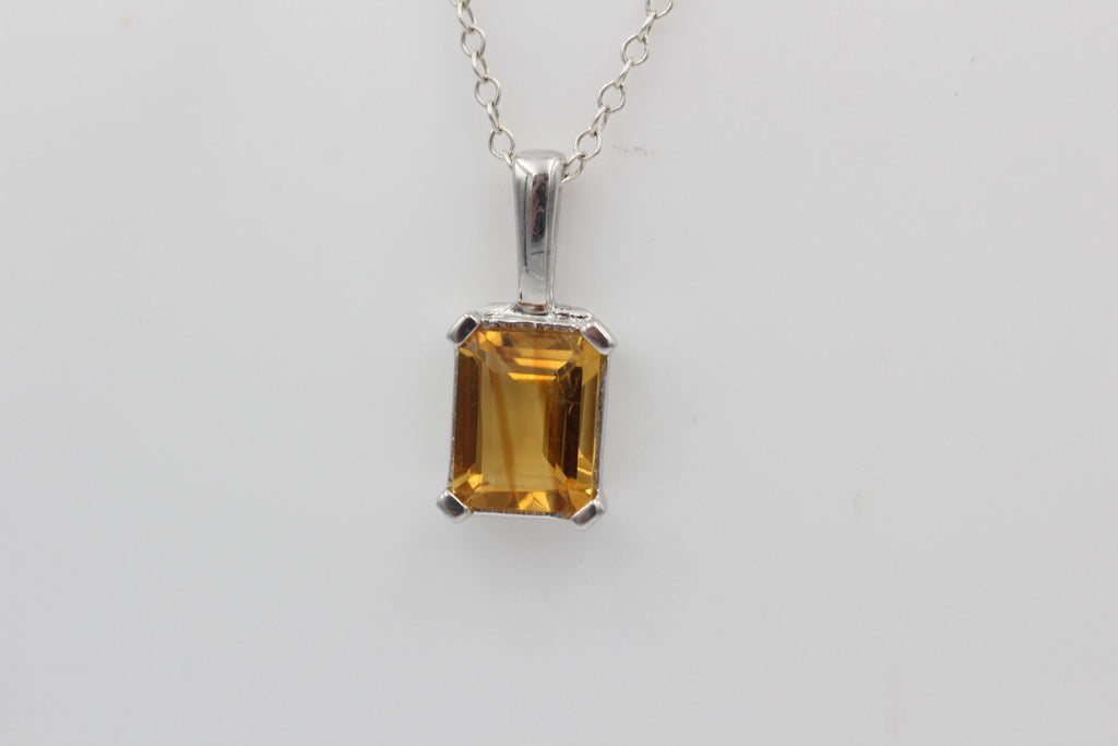 Edler 3,50 Carat Citrin Anhänger 925 Silber  goldgelber Edelstein