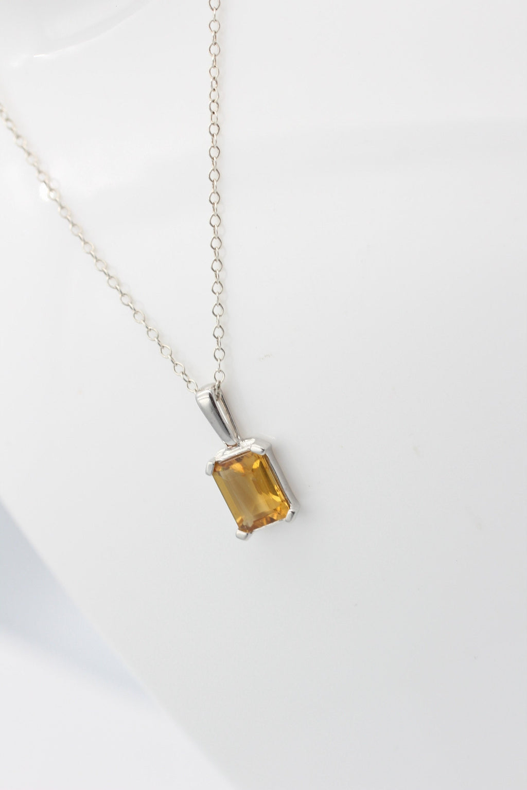 Edler 3,50 Carat Citrin Anhänger 925 Silber  goldgelber Edelstein
