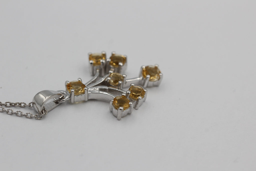 Edler 1,2 Carat Citrin Anhänger gelbgoldener Edelstein 925 Silbher  goldgelber Edelstein