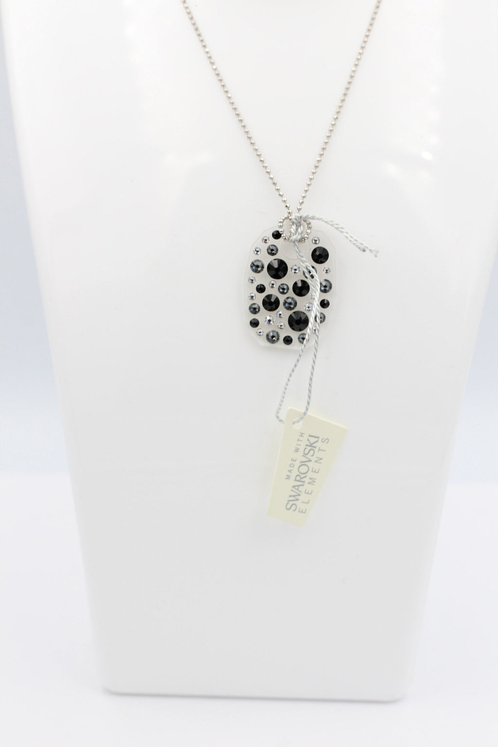 Collier Bubble mit Swarovski-Elements Jet mit 925 Silber Kette