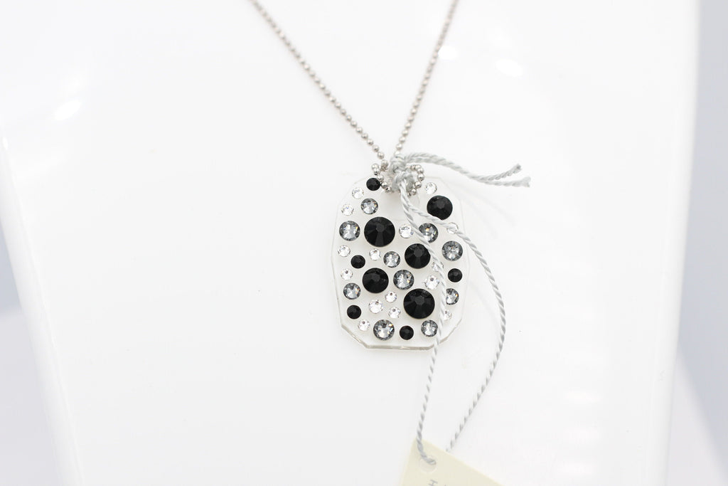 Collier Bubble mit Swarovski-Elements Jet mit 925 Silber Kette