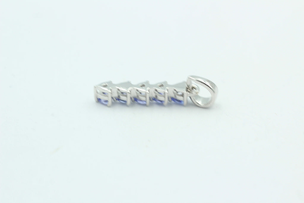 Edler 1,0 Carat Tansanit Anhänger 925 Sterling Silber Collier Kette Afrika Top