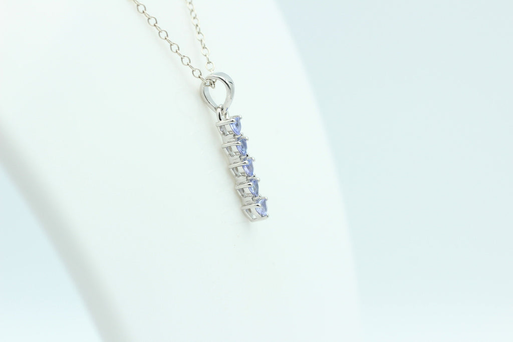 Edler 1,0 Carat Tansanit Anhänger 925 Sterling Silber Collier Kette Afrika Top