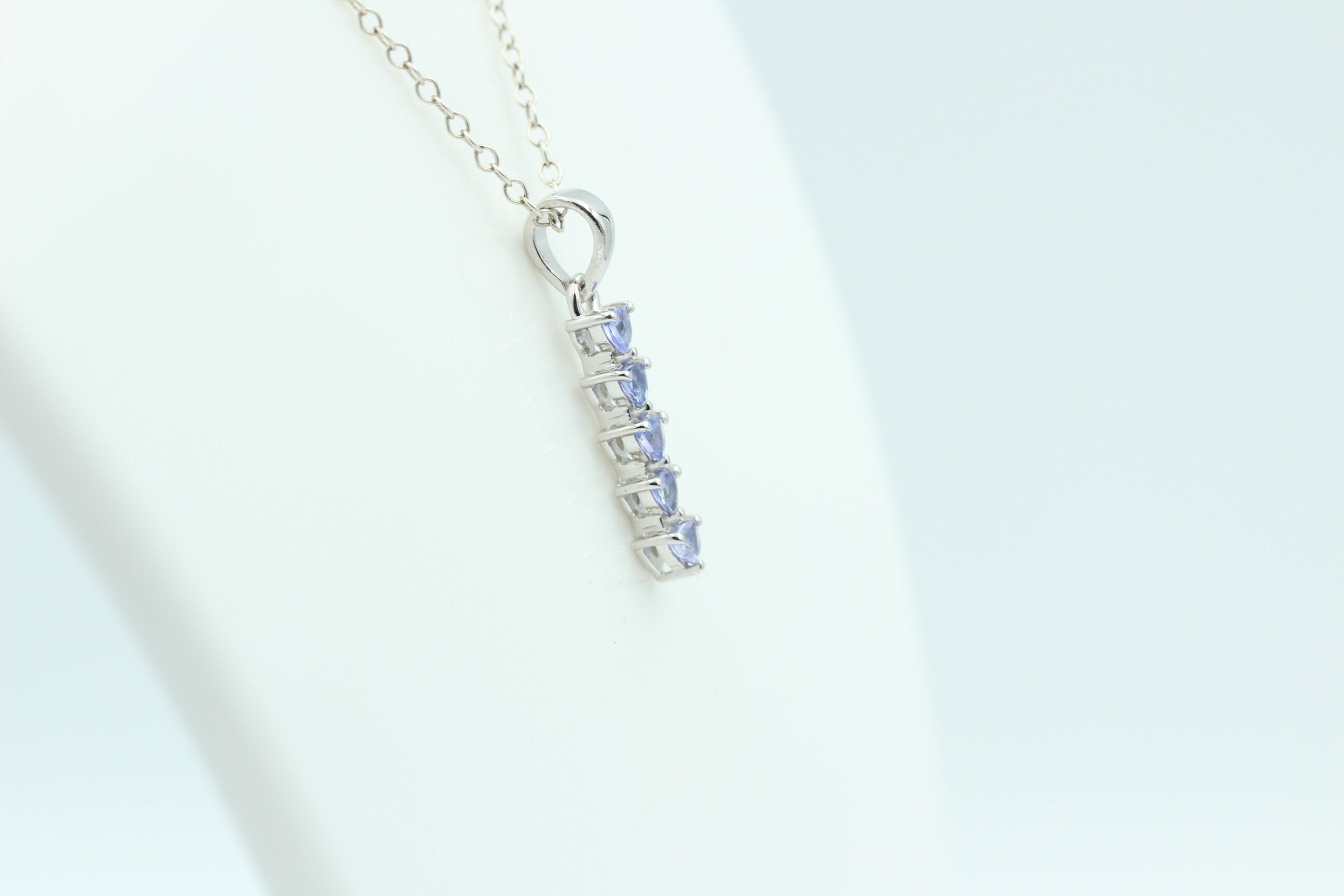 Edler 1,0 Carat Tansanit Anhänger 925 Sterling Silber Collier Kette Afrika Top