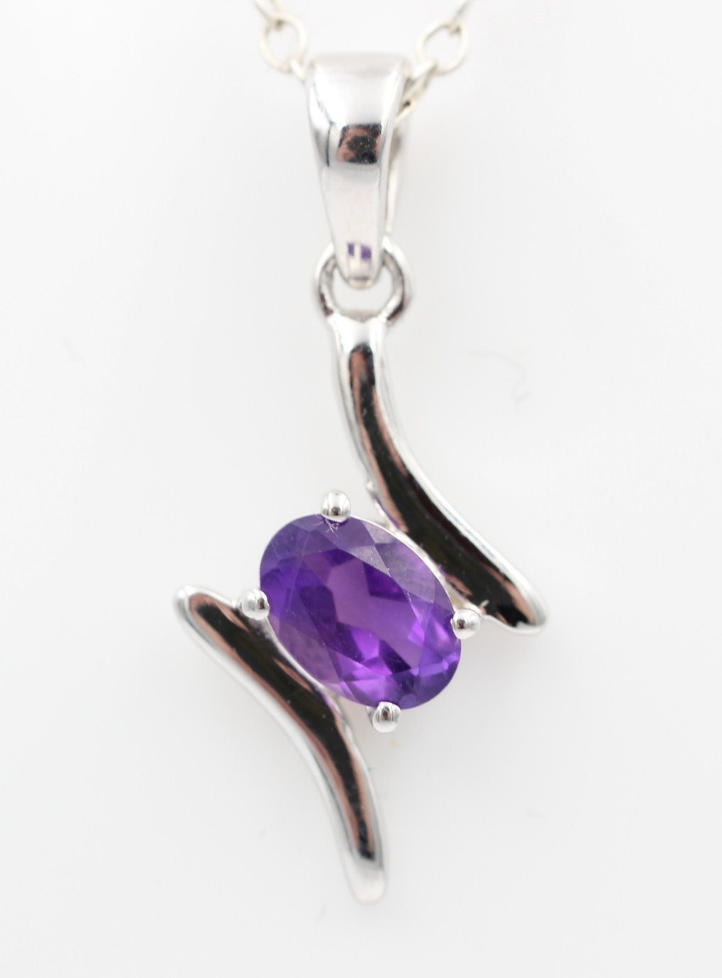 0,72 Carat afrikanischer Amethyst Anhänger 925 Silber aus Afrika