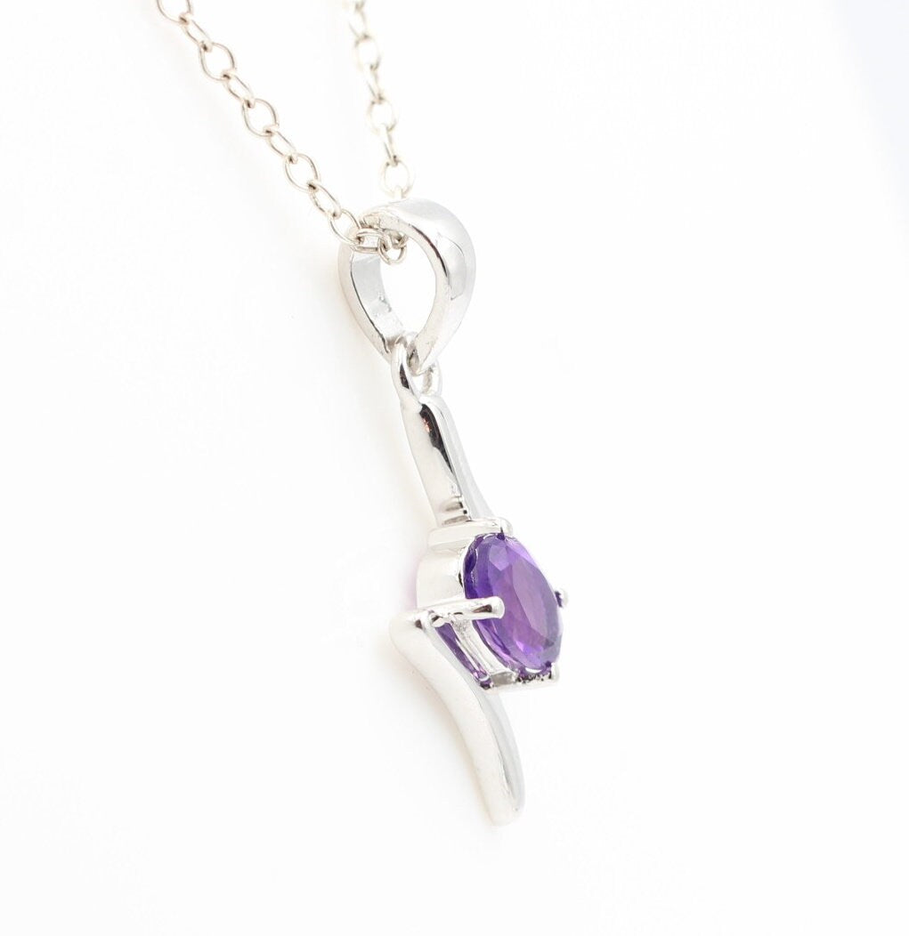 0,72 Carat afrikanischer Amethyst Anhänger 925 Silber aus Afrika
