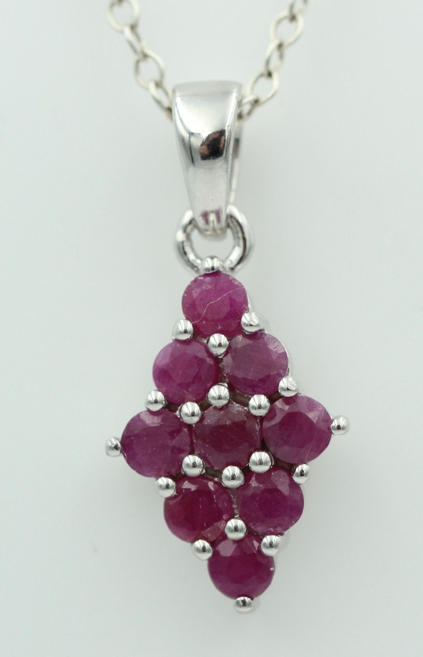 1,75 Cara Rubin Anhänger 925 Silber Collier Kette seltener Rubin Top Edel