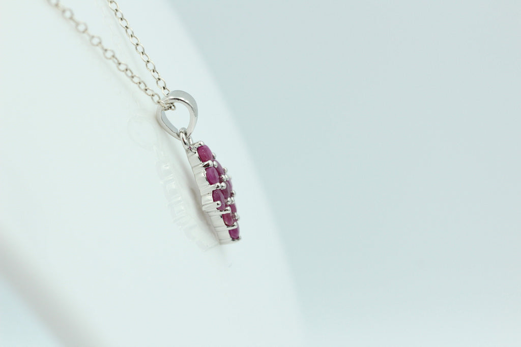 1,75 Cara Rubin Anhänger 925 Silber Collier Kette seltener Rubin Top Edel