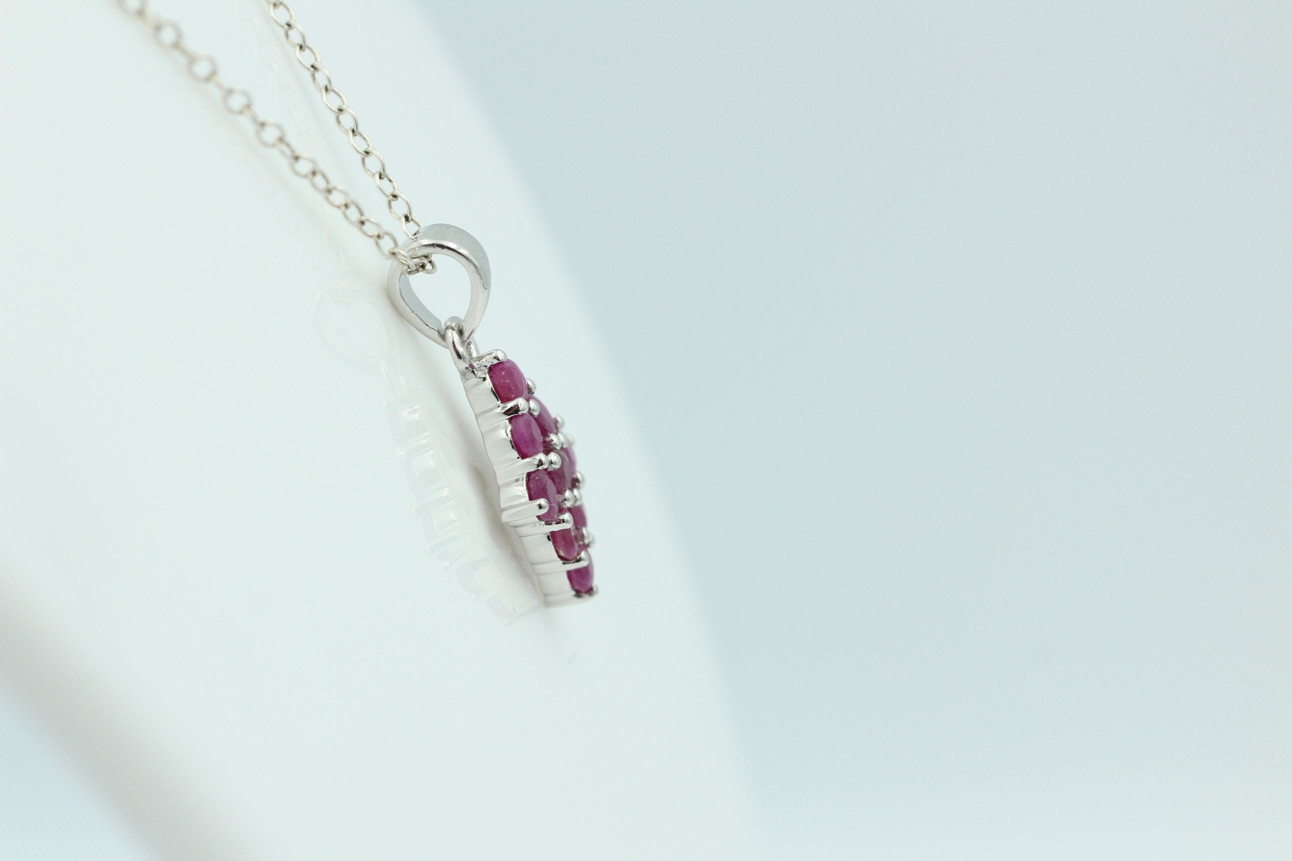 1,75 Cara Rubin Anhänger 925 Silber Collier Kette seltener Rubin Top Edel