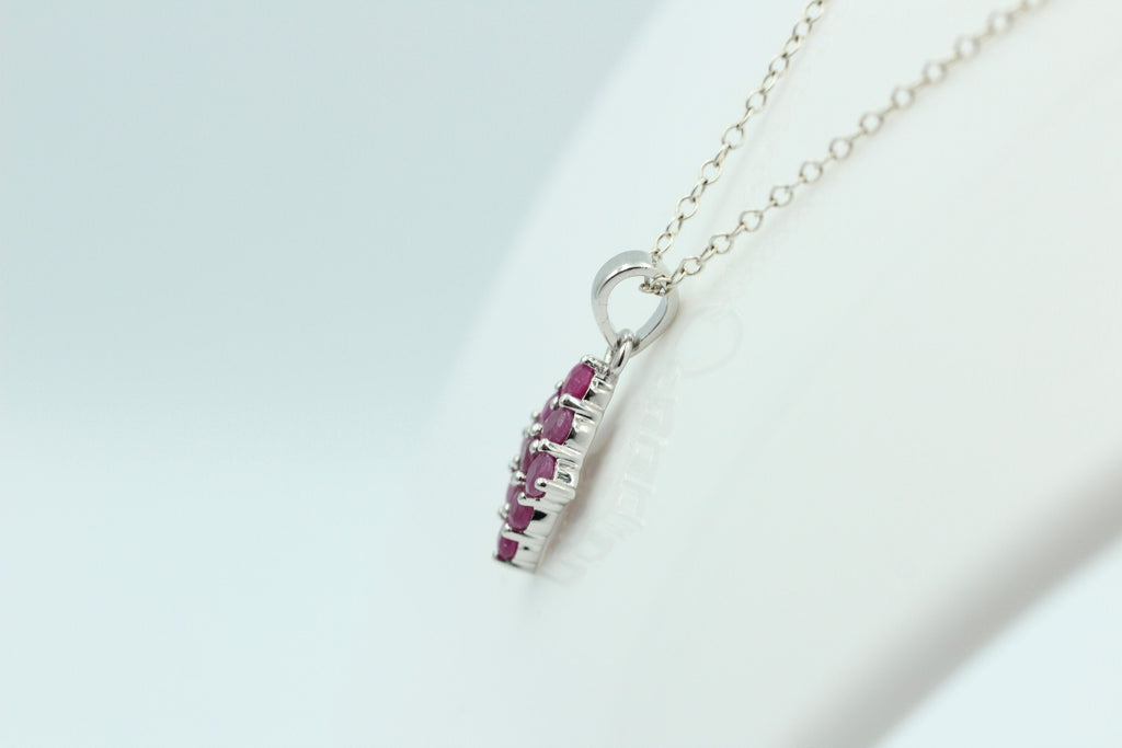 1,75 Cara Rubin Anhänger 925 Silber Collier Kette seltener Rubin Top Edel