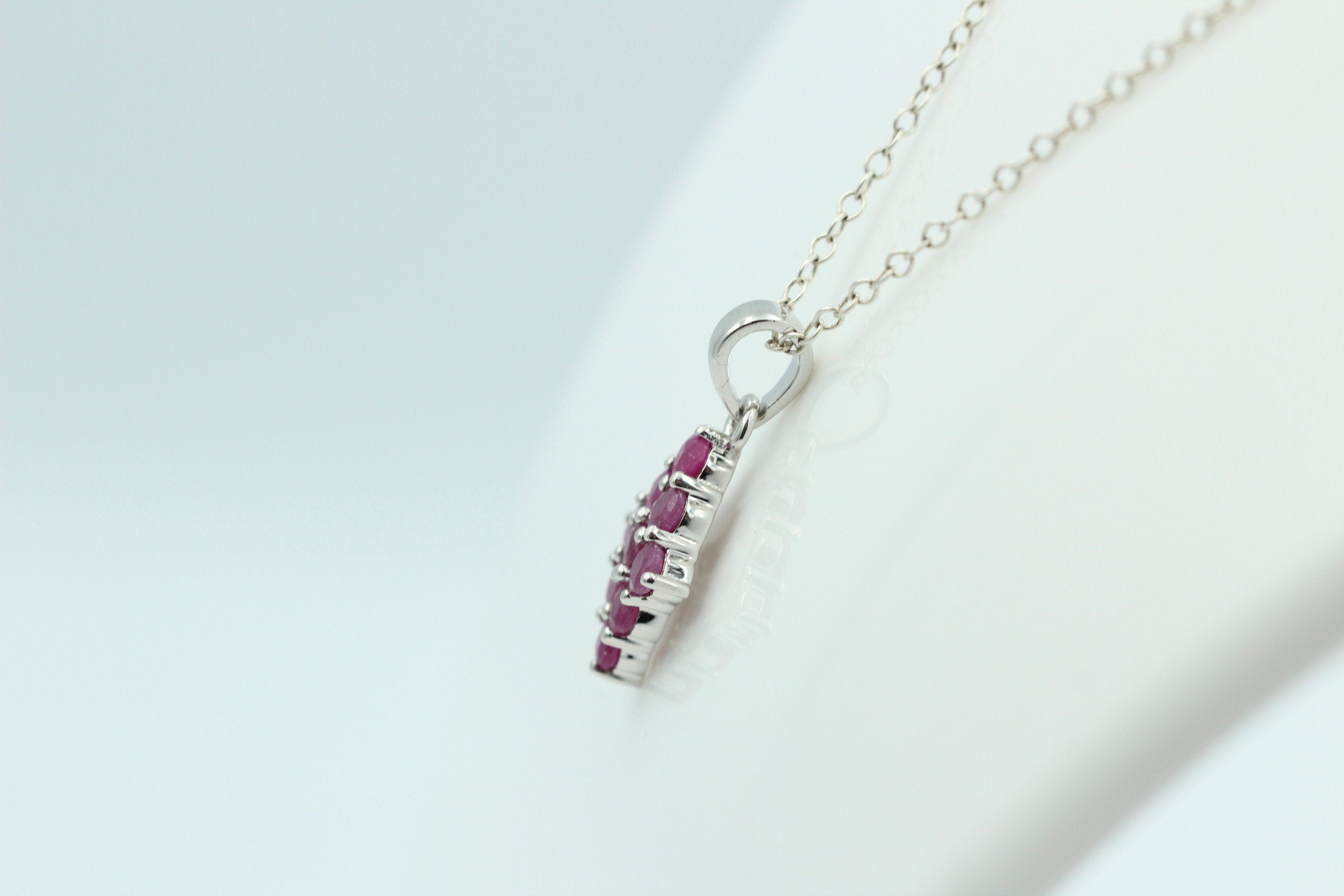 1,75 Cara Rubin Anhänger 925 Silber Collier Kette seltener Rubin Top Edel