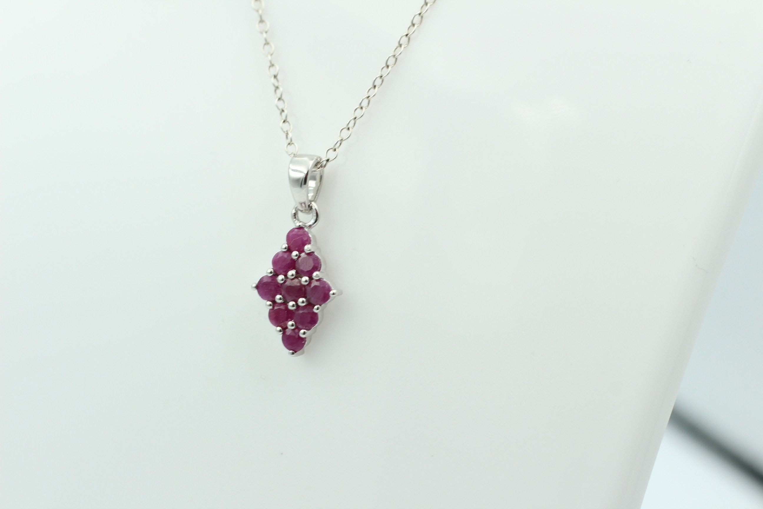 1,75 Cara Rubin Anhänger 925 Silber Collier Kette seltener Rubin Top Edel