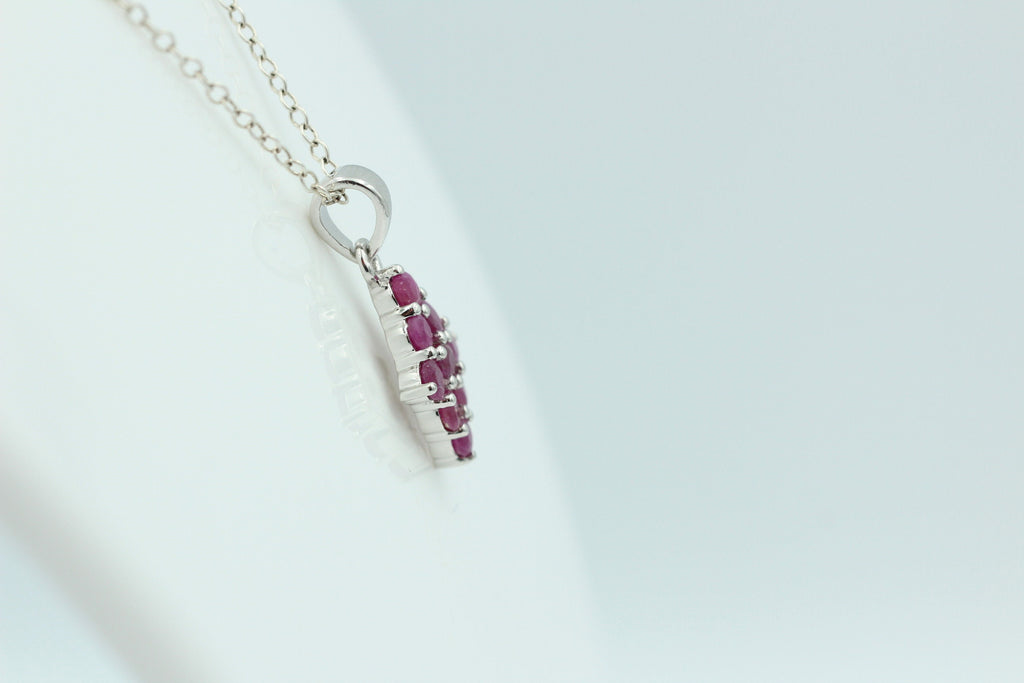 1,75 Cara Rubin Anhänger 925 Silber Collier Kette seltener Rubin Top Edel