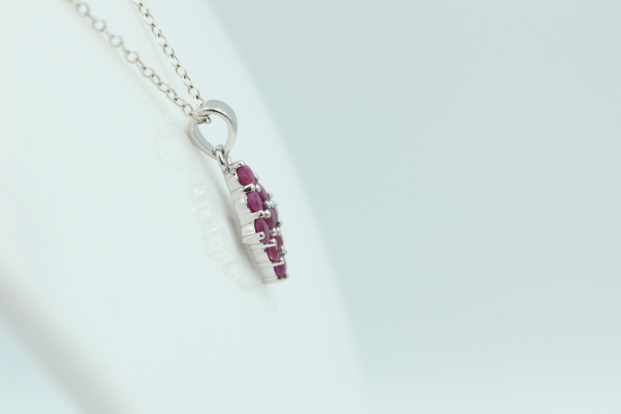 1,75 Cara Rubin Anhänger 925 Silber Collier Kette seltener Rubin Top Edel