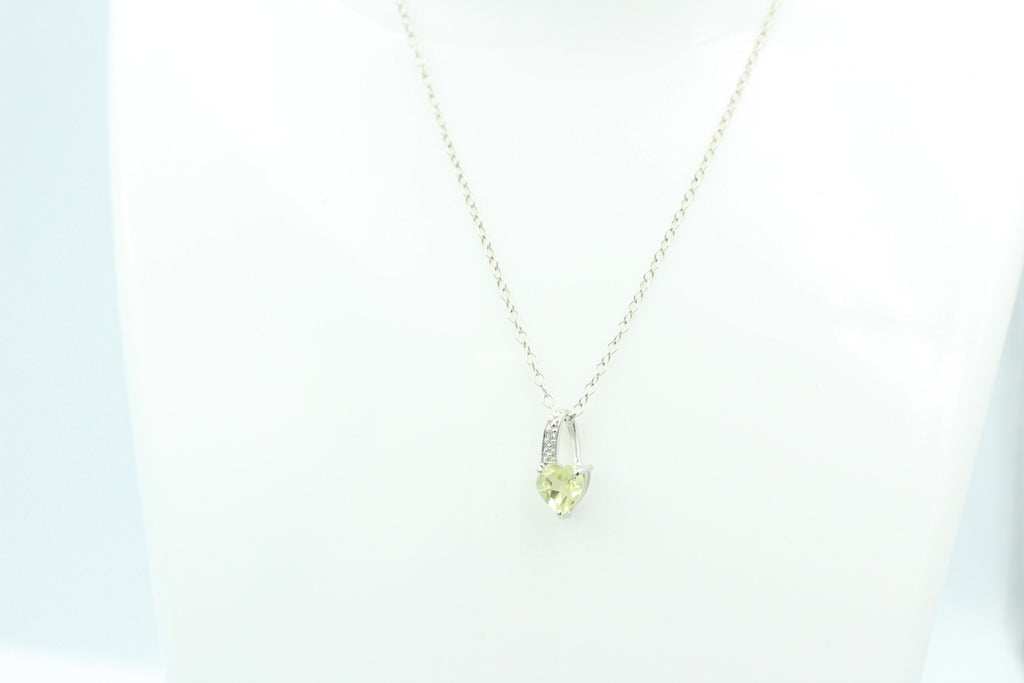 0,62 Carat Lemon Topas Herz Anhänger 925 Silber  Linomen Topas Topf
