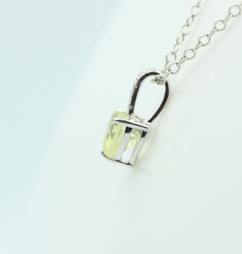 0,62 Carat Lemon Topas Herz Anhänger 925 Silber  Linomen Topas Topf