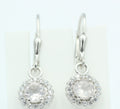 Edle 1,2 Carat Rosenquarz Brisur 925 Silber Ohrhänger Ohrstecker mit Zirkonia