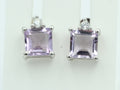 Edle 2,2 Carat pink Amethyst Ohrstecker 925 Silber mit Zirkonia Amethystschmuck