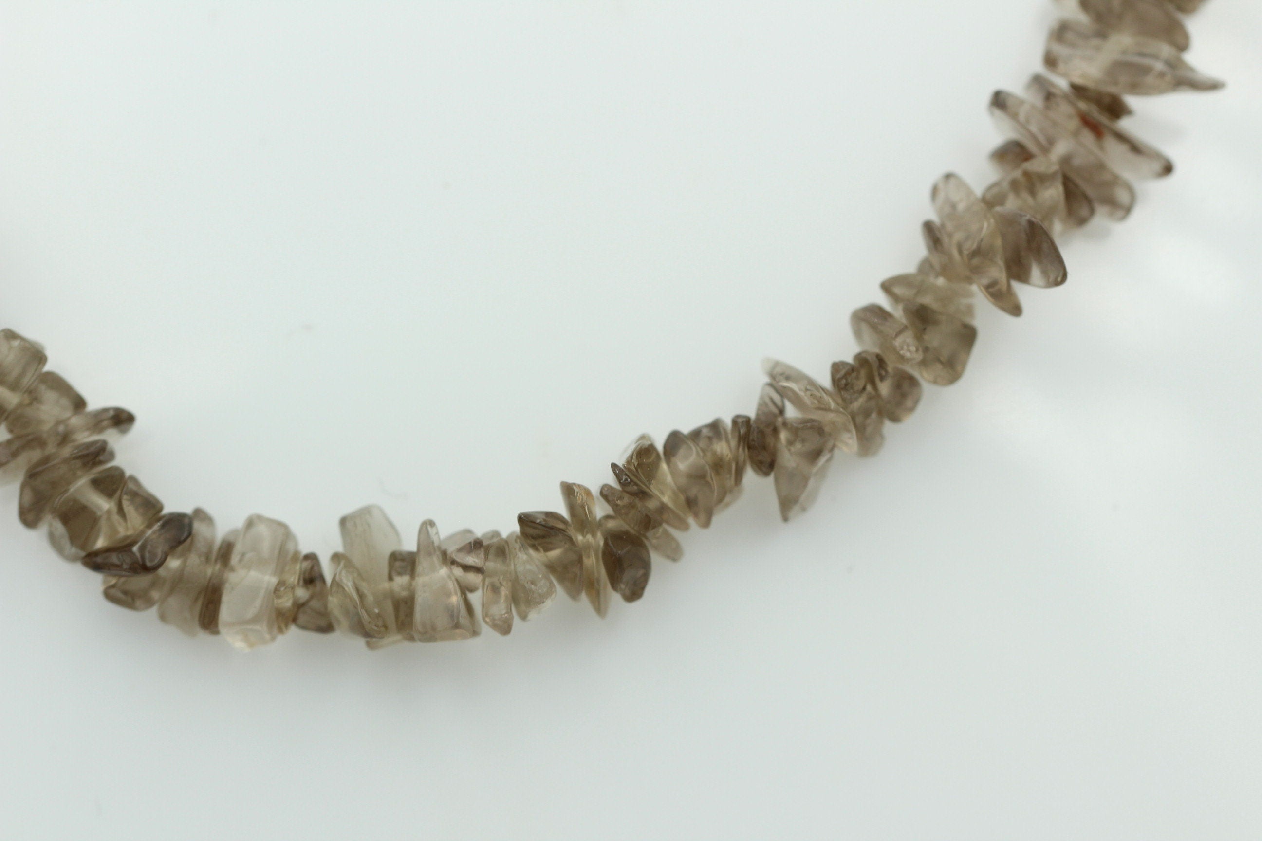 39 Carat Rauchquarz Collier Kette Splitterkette 925 Sterling Silber Top