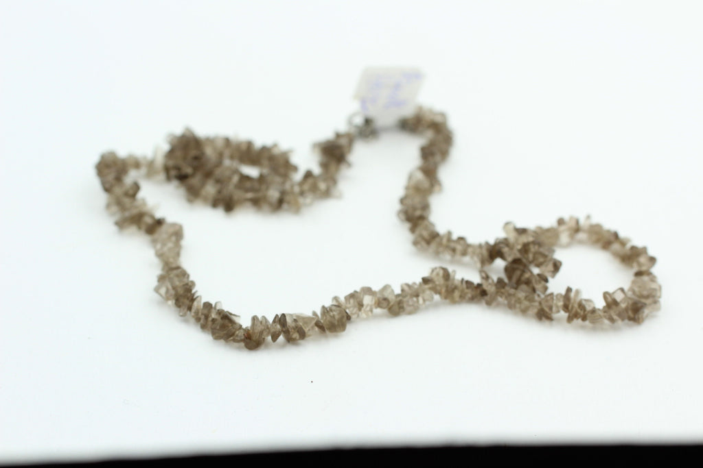 39 Carat Rauchquarz Collier Kette Splitterkette 925 Sterling Silber Top