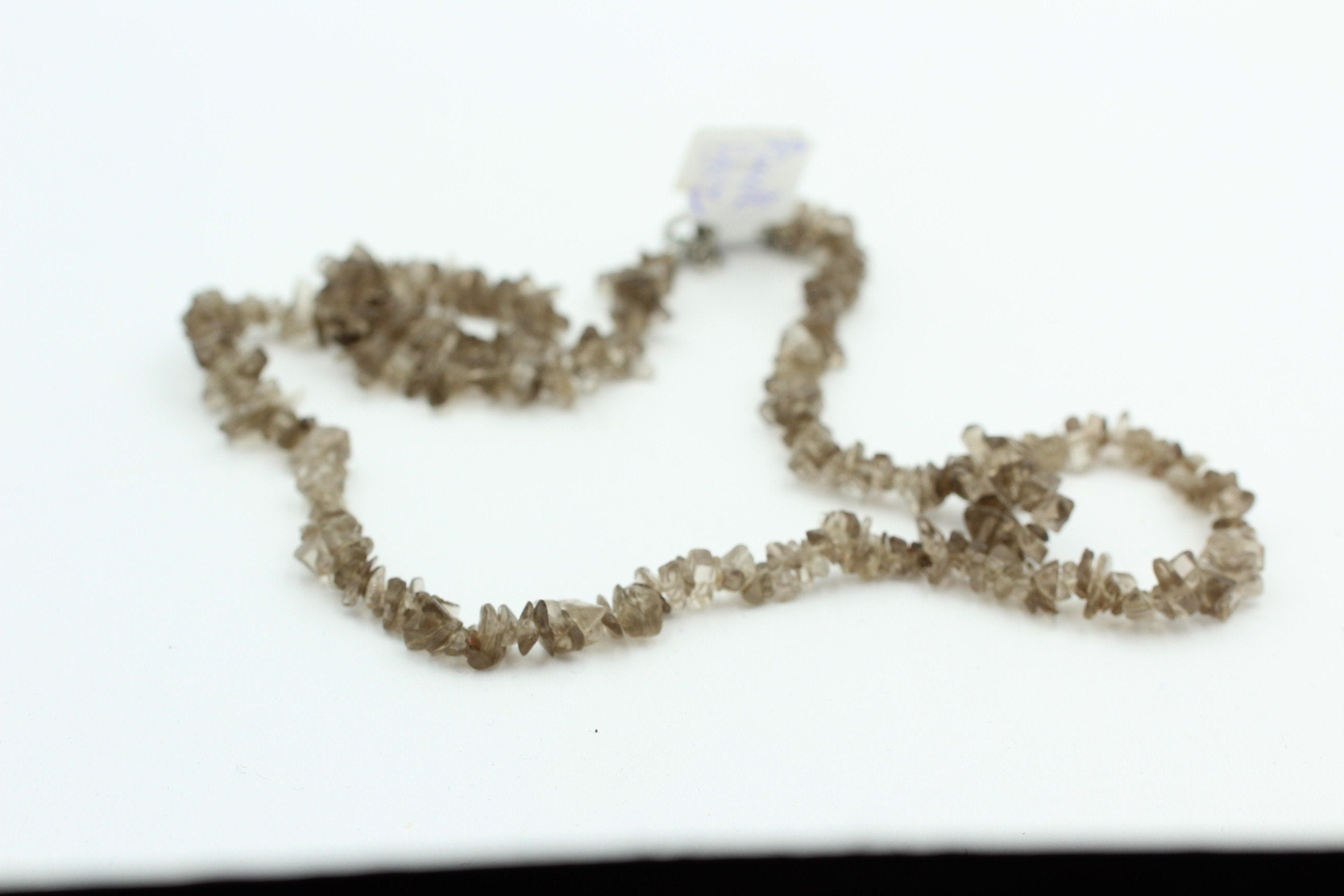 39 Carat Rauchquarz Collier Kette Splitterkette 925 Sterling Silber Top