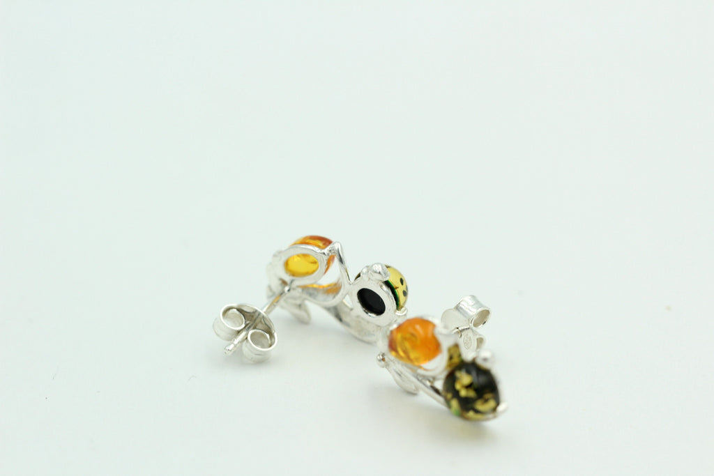 Edle Bernstein Ohrstecker 925 Silber Bernstein aus Litauen Ohrring Ohrschmuck