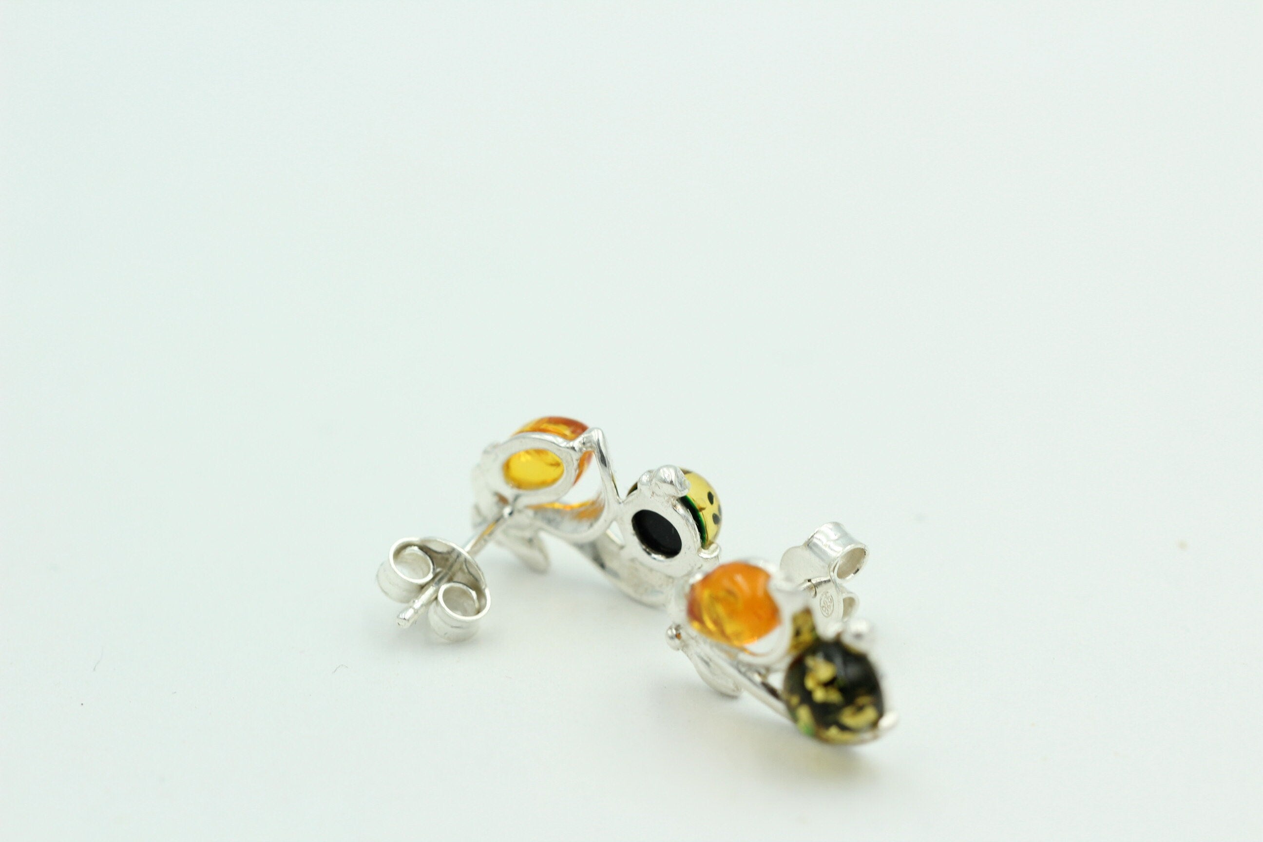 Edle Bernstein Ohrstecker 925 Silber Bernstein aus Litauen Ohrring Ohrschmuck