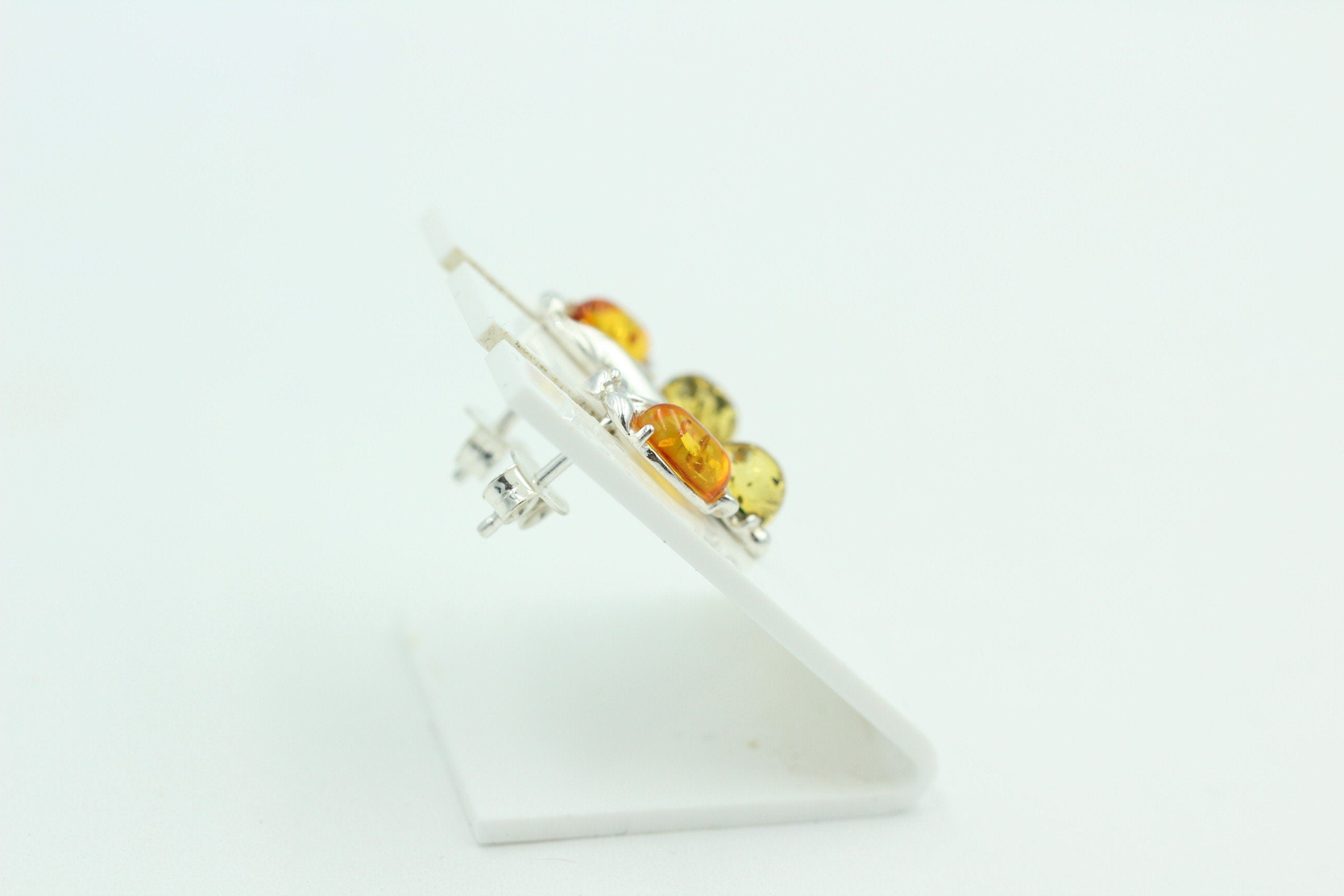 Edle Bernstein Ohrstecker 925 Silber Bernstein aus Litauen Ohrring Ohrschmuck