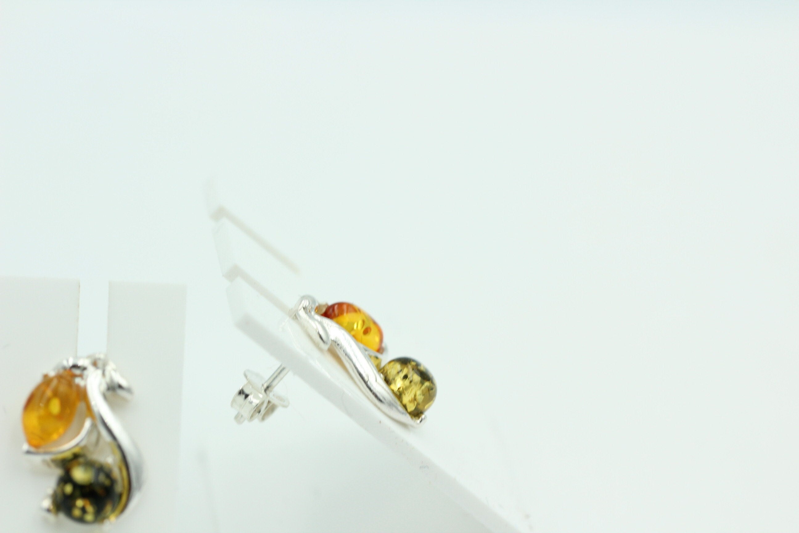 Edle Bernstein Ohrstecker 925 Silber Bernstein aus Litauen Ohrring Ohrschmuck