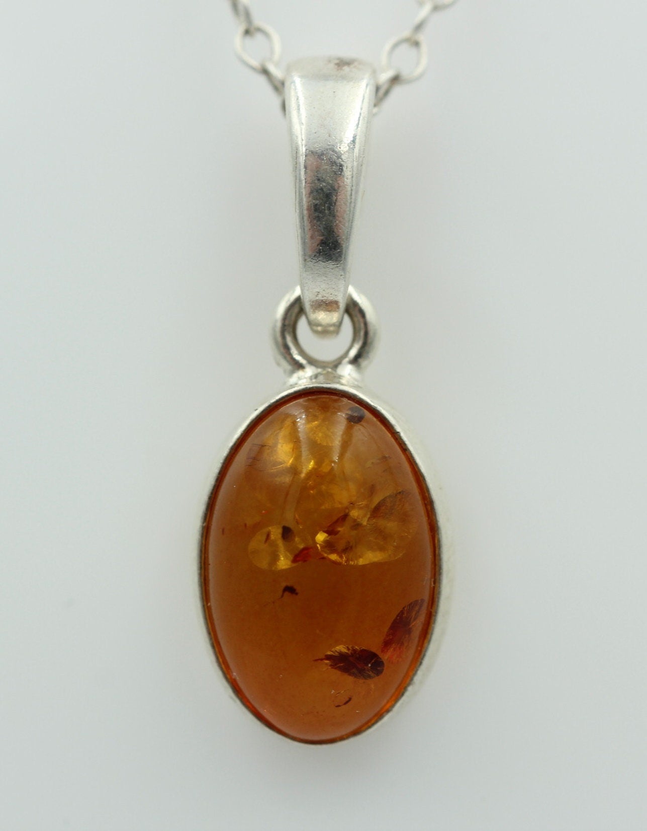 Bernstein Anhänger 925 Silber Collier Kette Bernsteinanhänger Top Edel