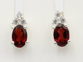 Edle 0,9 Carat Granat  Ohrstecker 925 Silber blutroter Granat Schmuck Zirkonia
