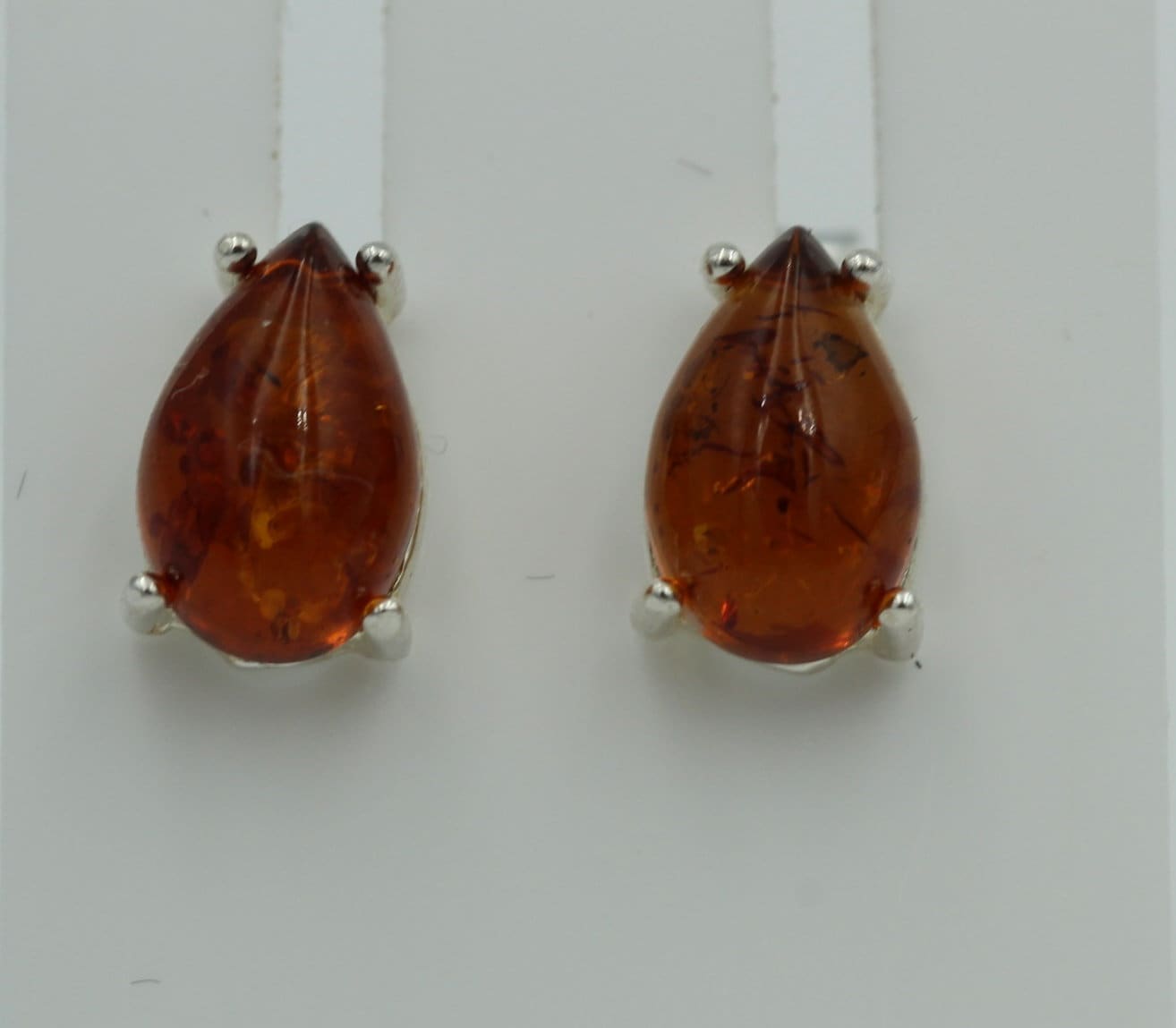 Edler Bernstein Ohrstecker Unisex 925 Silber Ohrschmuck Bernsten aus Litauen