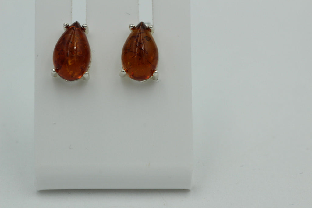 Edler Bernstein Ohrstecker Unisex 925 Silber Ohrschmuck Bernsten aus Litauen