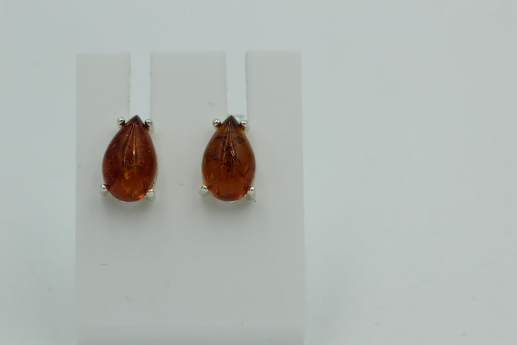 Edler Bernstein Ohrstecker Unisex 925 Silber Ohrschmuck Bernsten aus Litauen