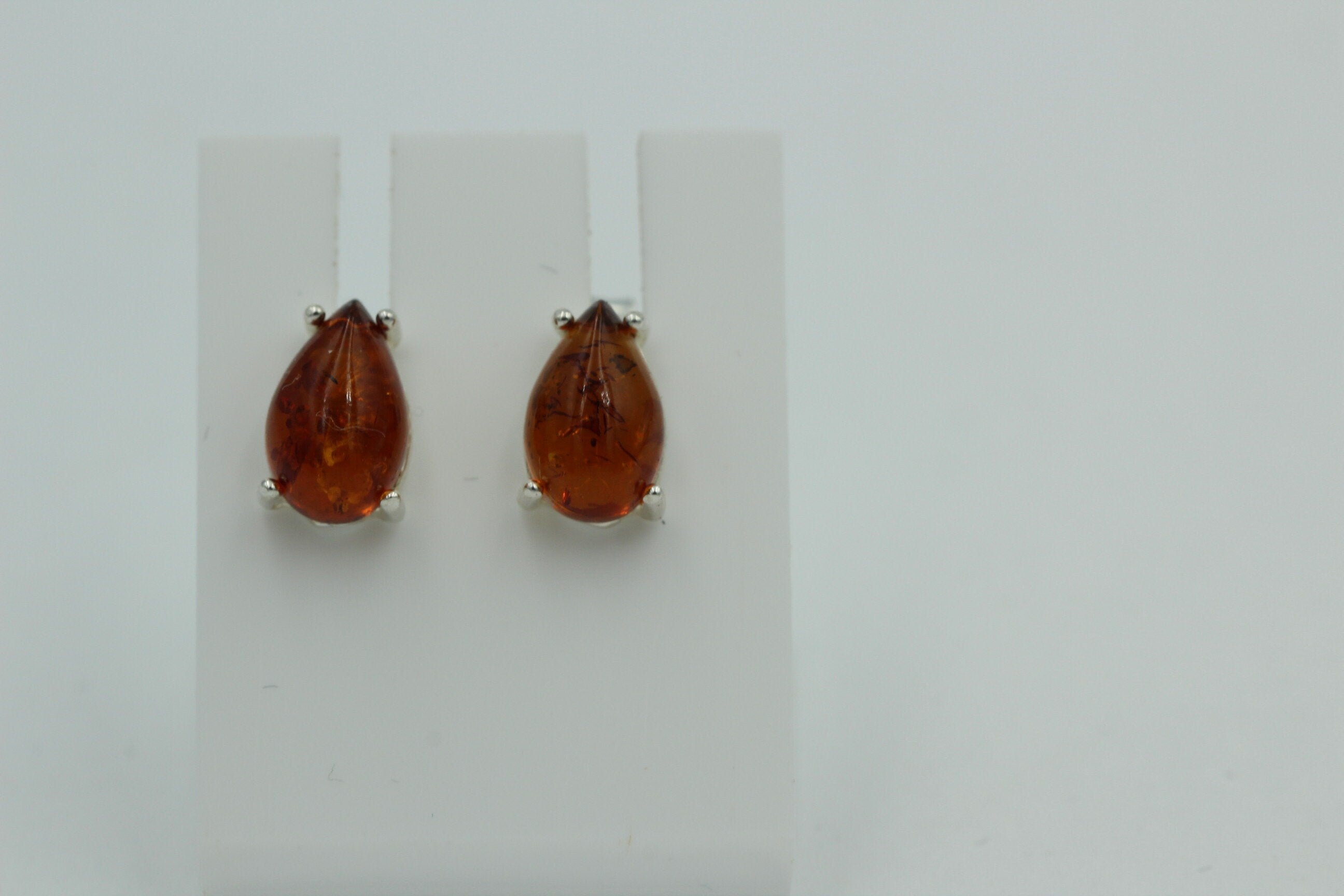 Edler Bernstein Ohrstecker Unisex 925 Silber Ohrschmuck Bernsten aus Litauen