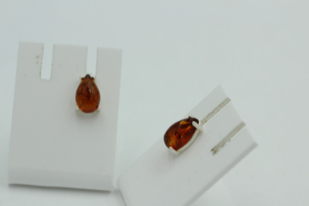 Edler Bernstein Ohrstecker Unisex 925 Silber Ohrschmuck Bernsten aus Litauen