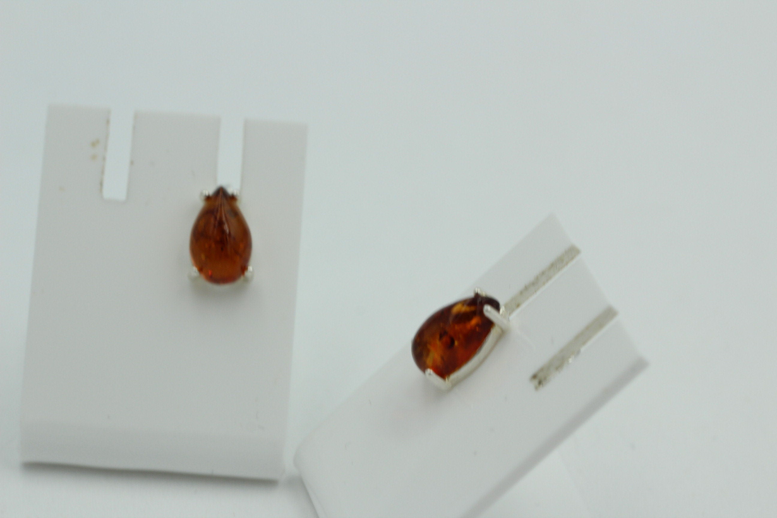 Edler Bernstein Ohrstecker Unisex 925 Silber Ohrschmuck Bernsten aus Litauen