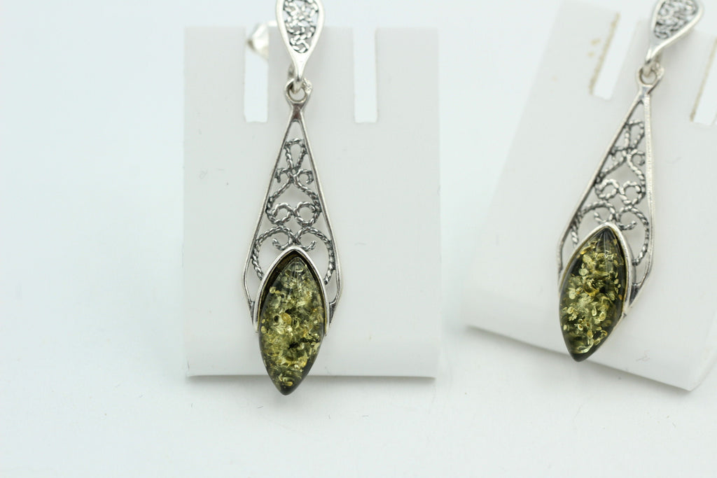 Edle filigrane Bernstein Ohrhanger Ohrstecker 925 Silber filigraner Ohrschmuck