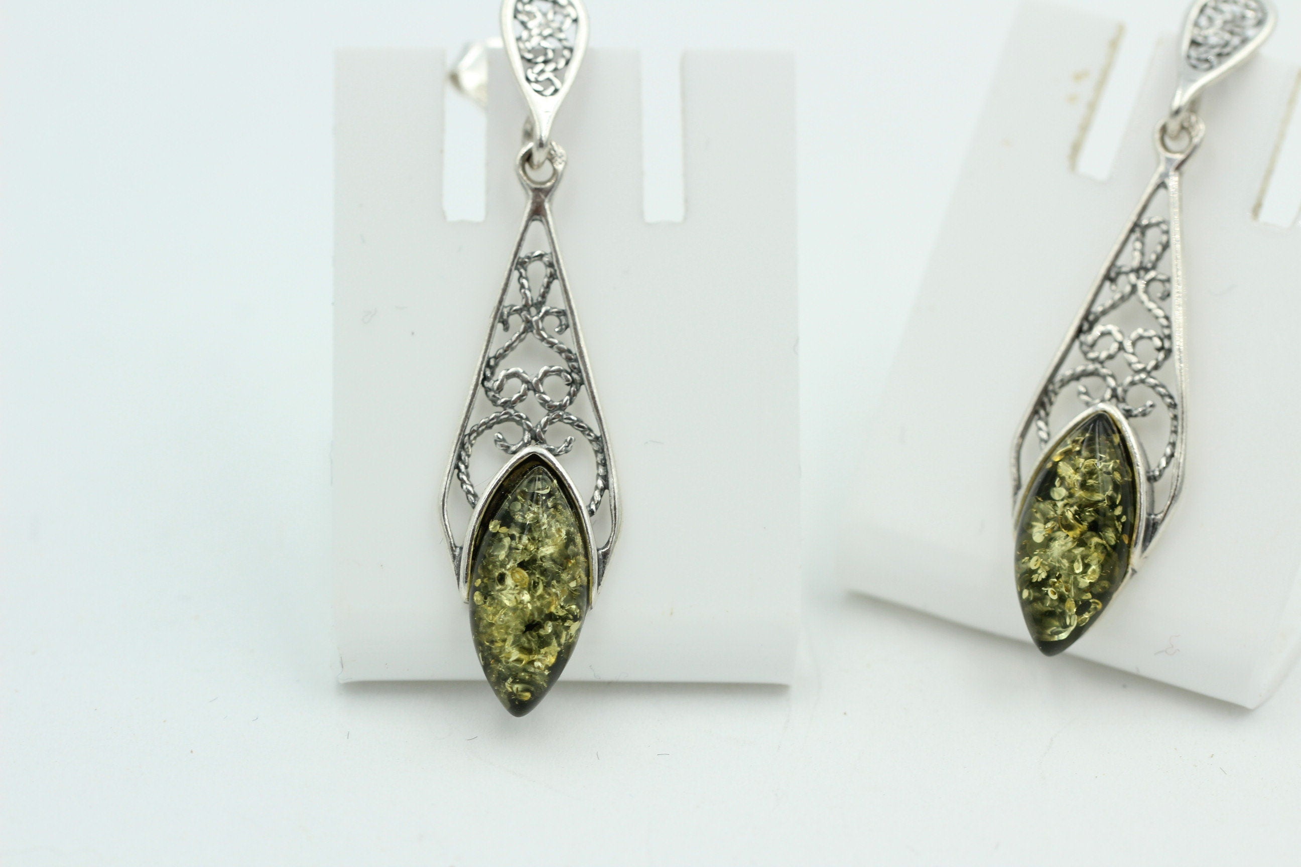 Edle filigrane Bernstein Ohrhanger Ohrstecker 925 Silber filigraner Ohrschmuck