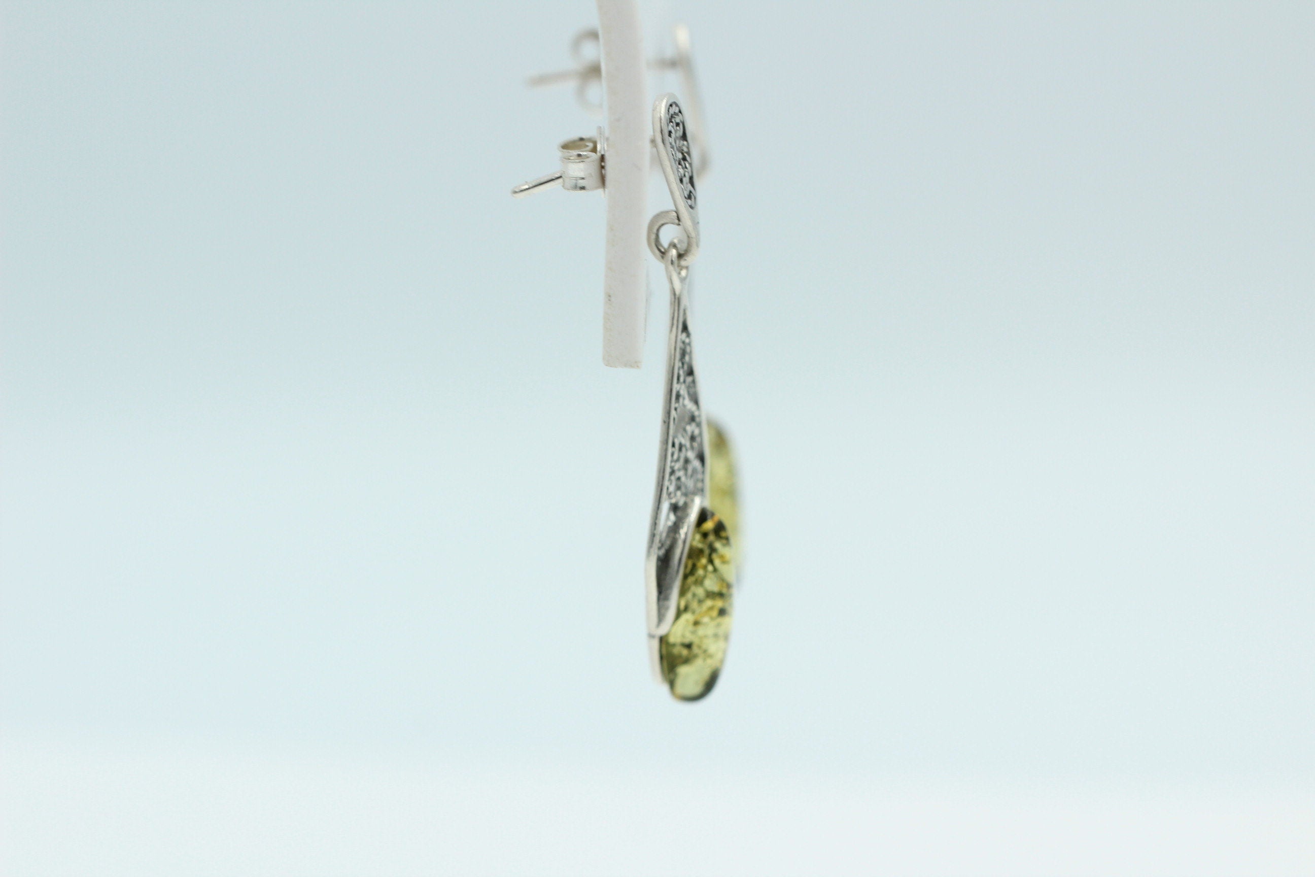 Edle filigrane Bernstein Ohrhanger Ohrstecker 925 Silber filigraner Ohrschmuck