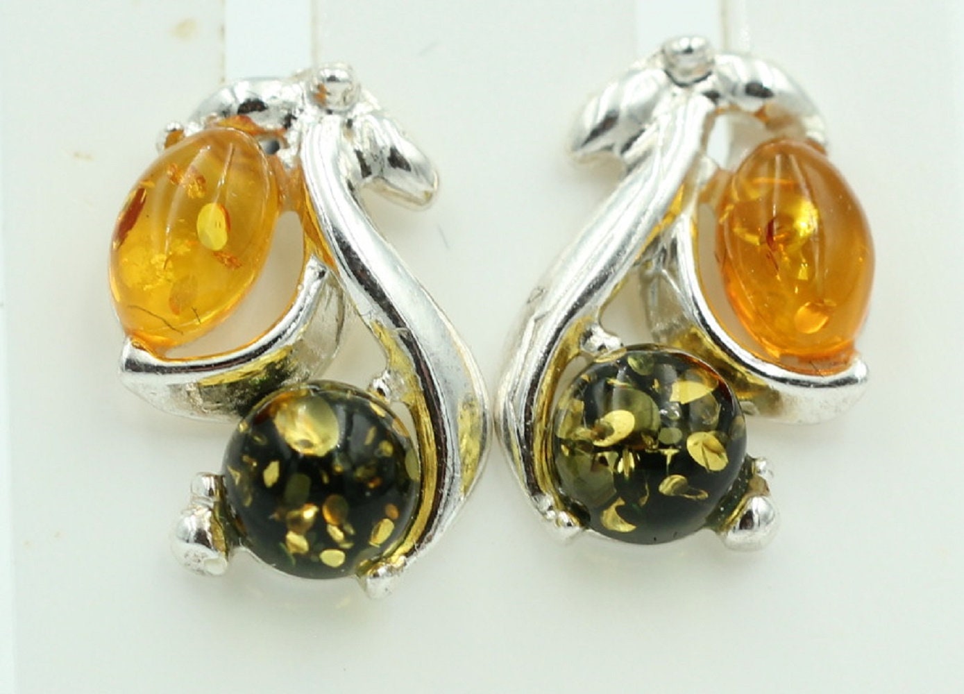 Edle Bernstein Ohrstecker 925 Silber Bernstein aus Litauen Ohrring Ohrschmuck