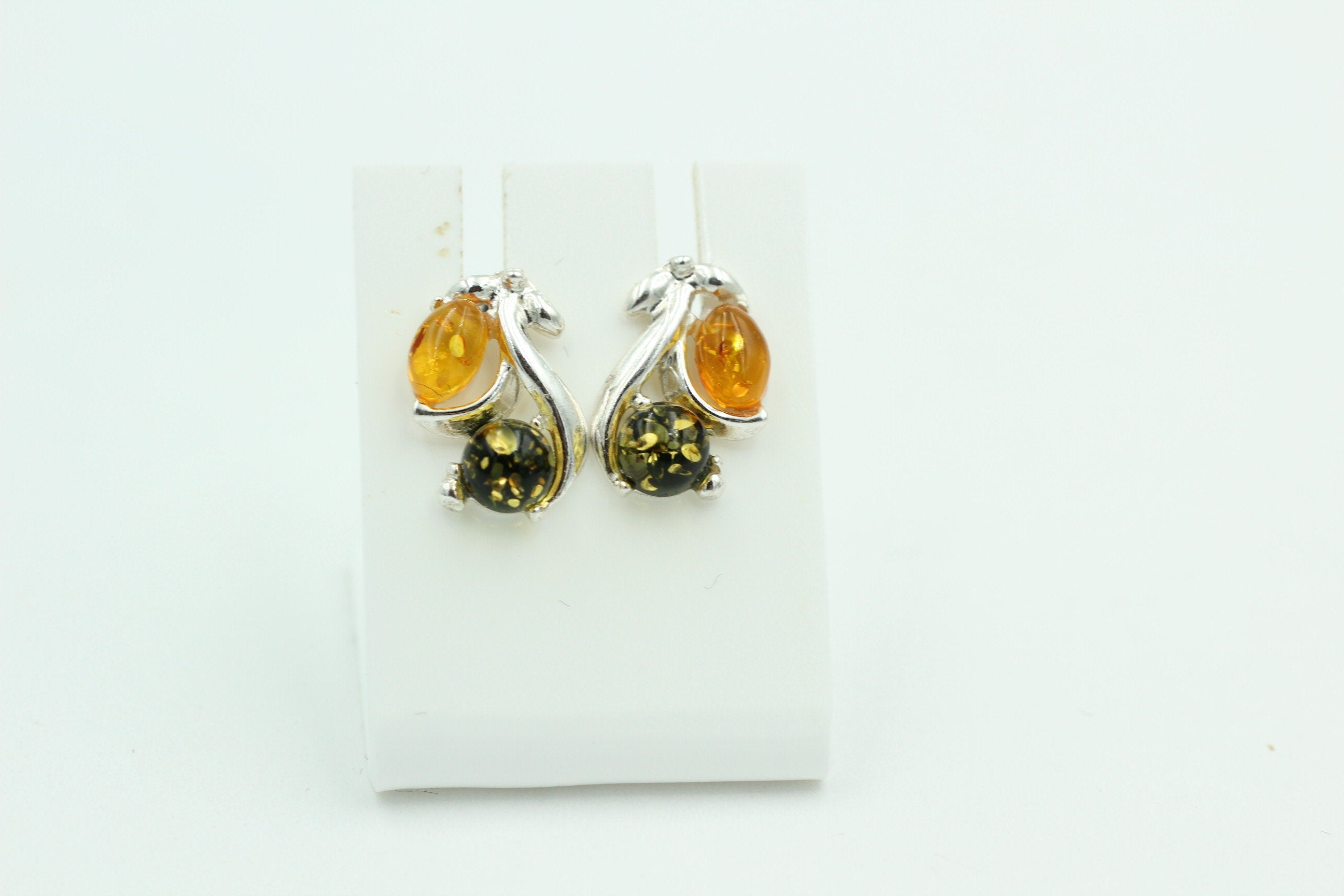 Edle Bernstein Ohrstecker 925 Silber Bernstein aus Litauen Ohrring Ohrschmuck