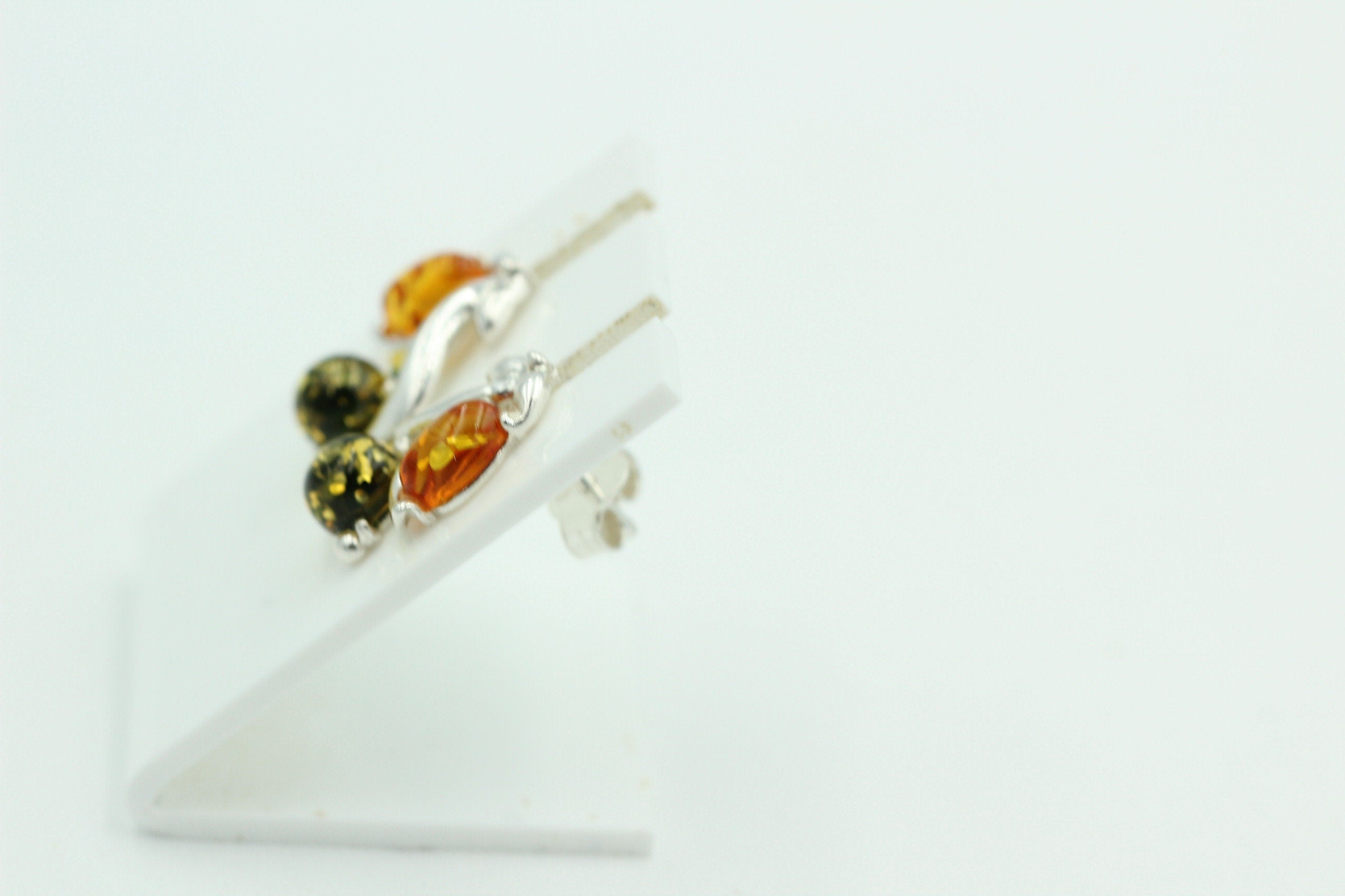 Edle Bernstein Ohrstecker 925 Silber Bernstein aus Litauen Ohrring Ohrschmuck