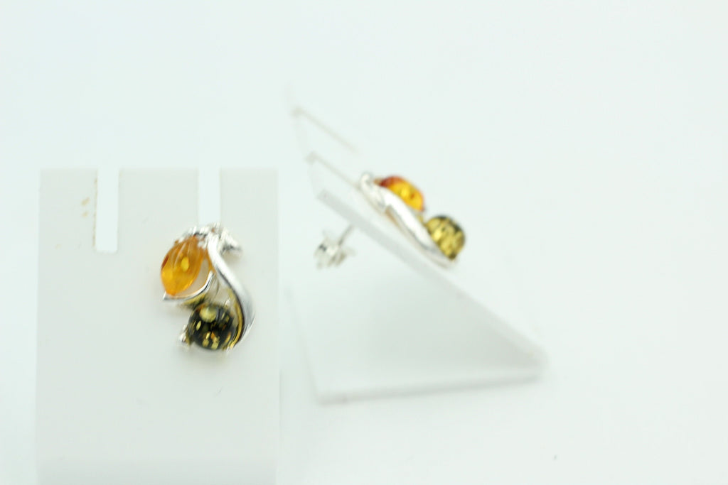 Edle Bernstein Ohrstecker 925 Silber Bernstein aus Litauen Ohrring Ohrschmuck