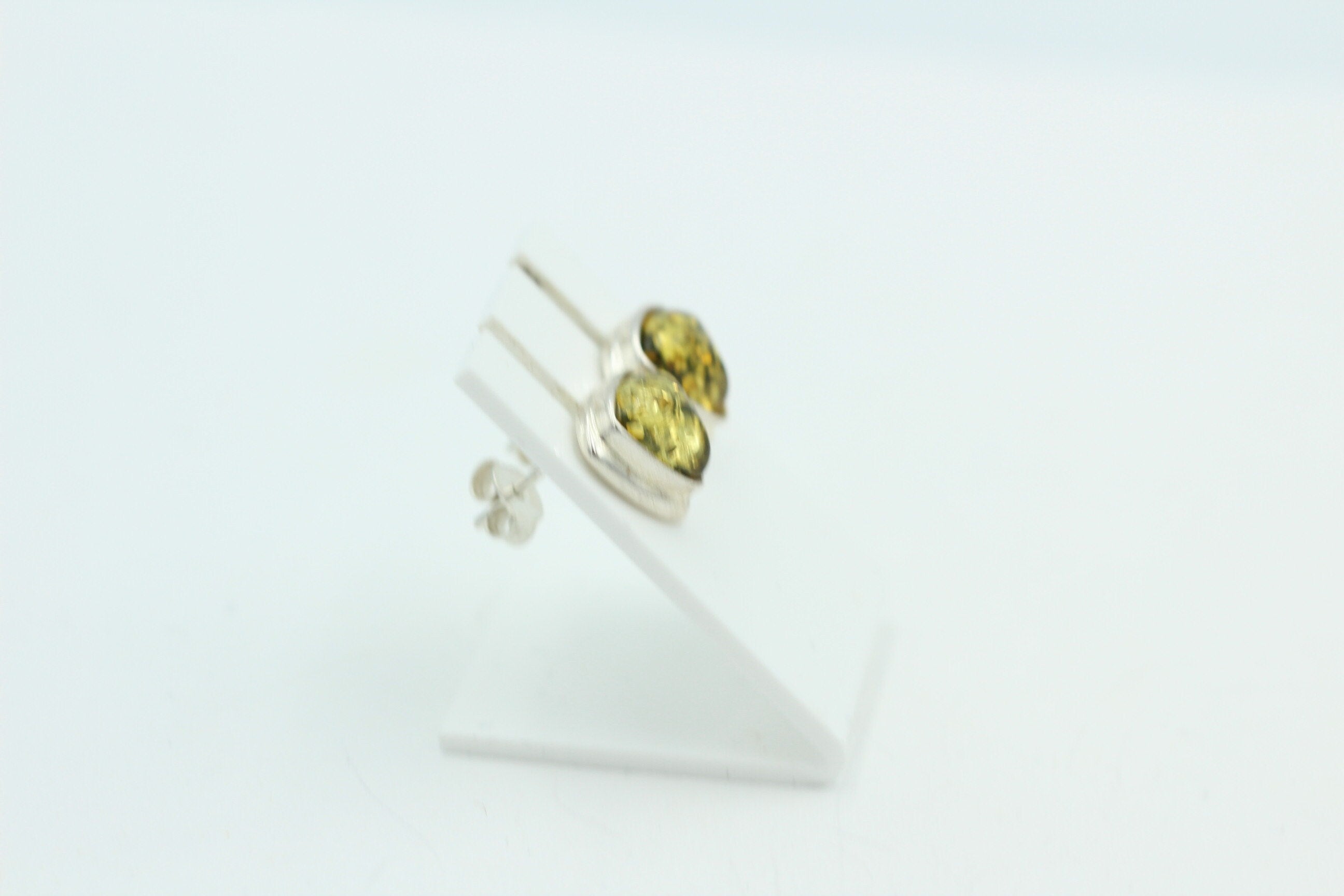 Bernstein Ohrstecker 9 x 9 mm aus 925 Sterlingsilber brauner Bernstein Unisex