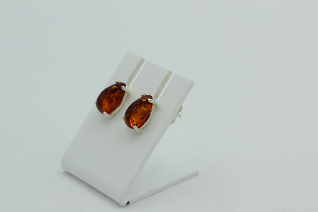 Edler Bernstein Ohrstecker Unisex 925 Silber Ohrschmuck Bernsten aus Litauen
