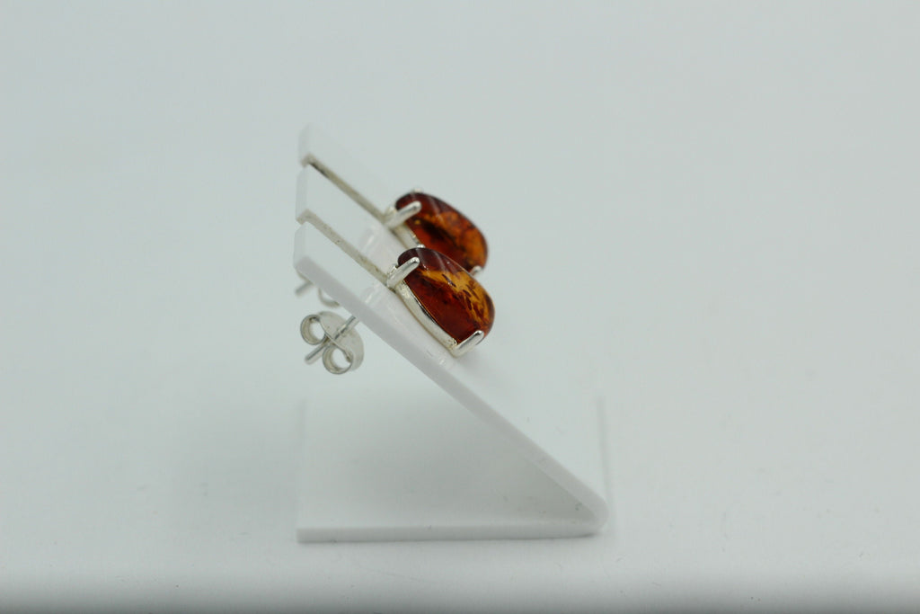 Edler Bernstein Ohrstecker Unisex 925 Silber Ohrschmuck Bernsten aus Litauen